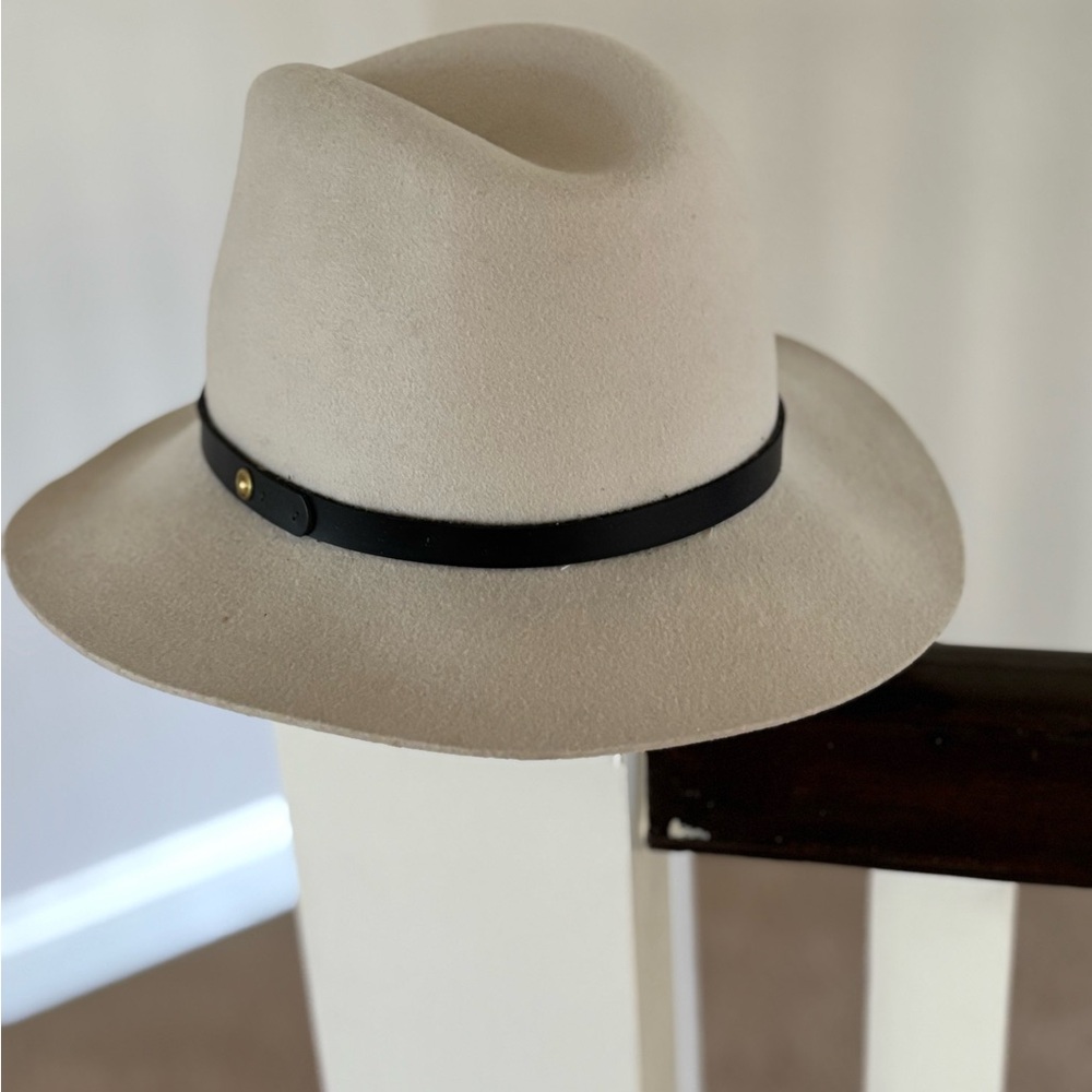 Rag & Bone Cream Hat with Black Trim